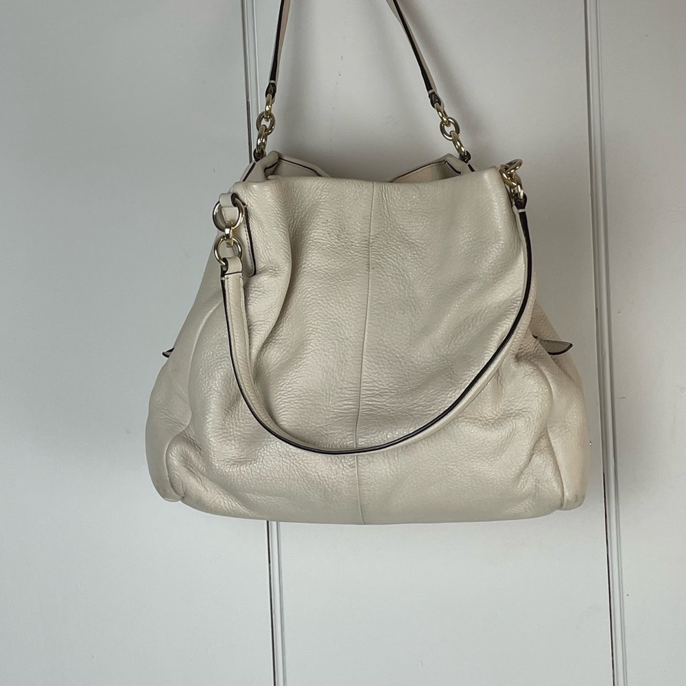 Coach Cream Leather Shoulder Bag